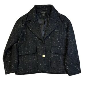 House of Harlow 1960 Black and Gold Tweed Blazer Size Small